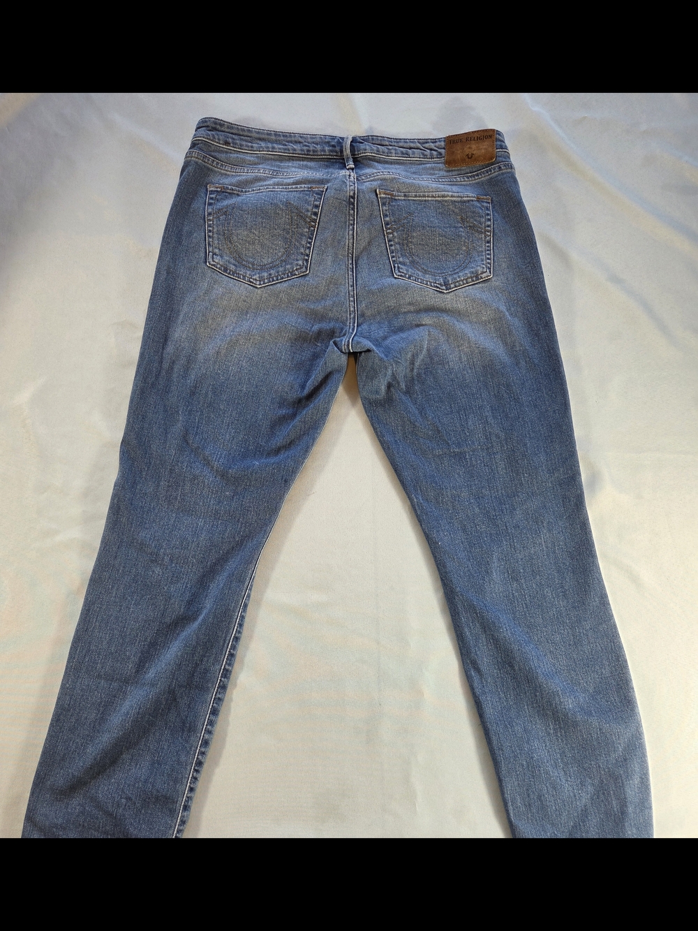 True Religion Sara Cigarette Jeans Womens 31 Distressed Slim Straight Light Wash - Picture 14 of 16